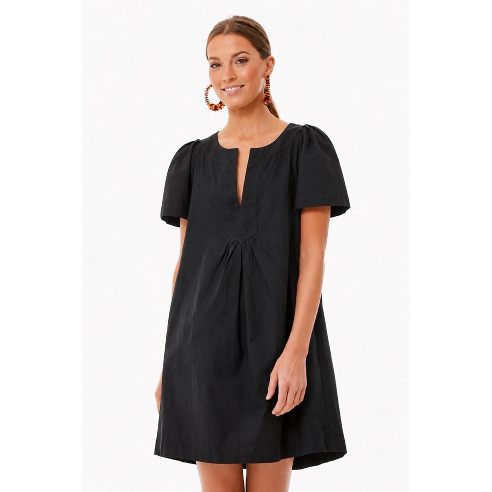 Pomander Place Finley Flutter Sleeve Black Cotton Mini Dress L Tuckernuck Pocket